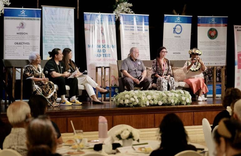 Panelists speak during the Guam Cancer Survivorship Conference 2026