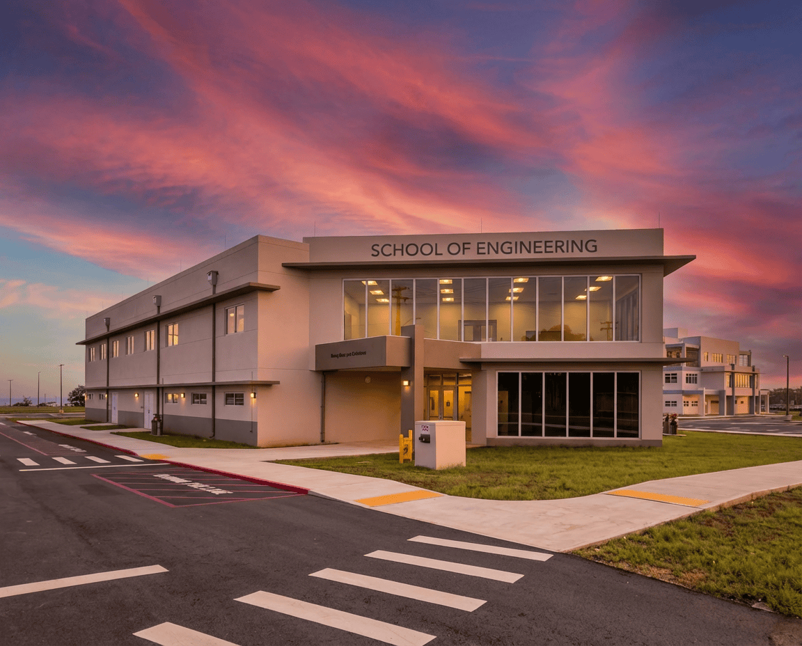 Front of newly opened SENG building.