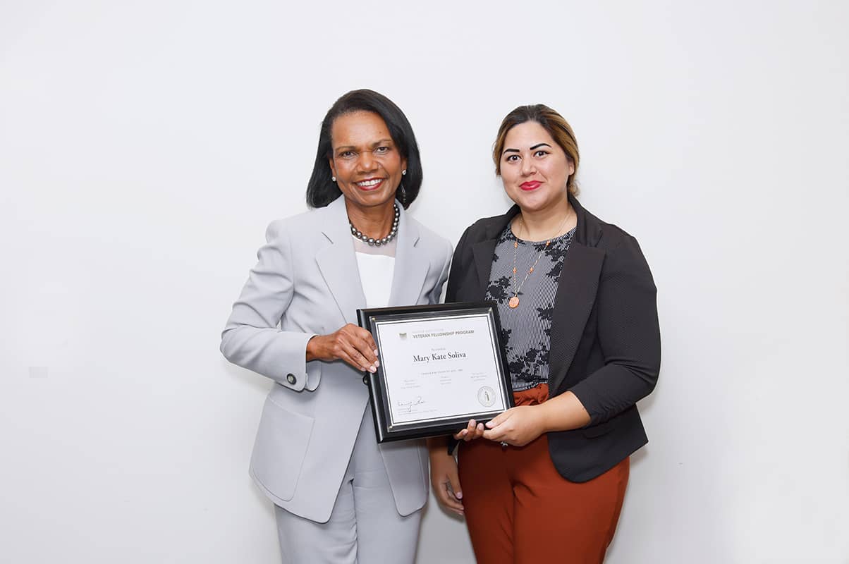 Dr. Soliva with Condoleezza Rice
