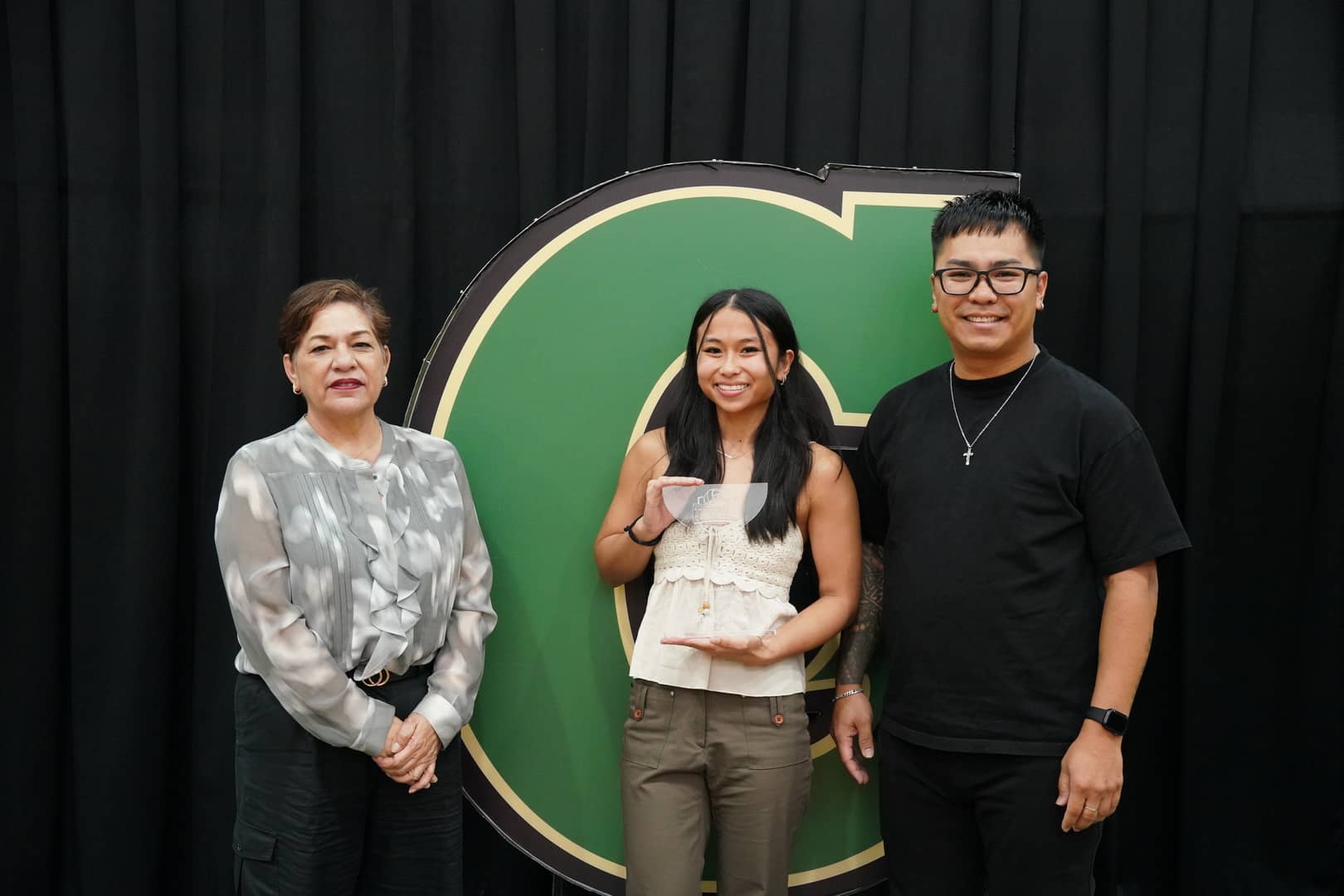 Women's Volleyball Most Valuable Player - Koyuki Santos with Dean Gena Rojas and Coach Joey Tedpahogo