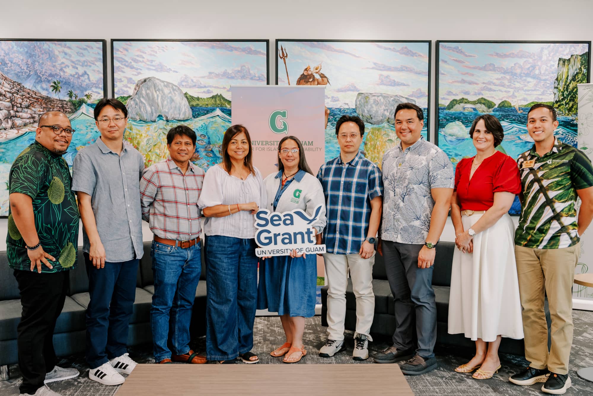 CIS and Sea grant pose for a photo during the announcement of the 2026–2028 UOG Sea Grant Competitive Research Funding