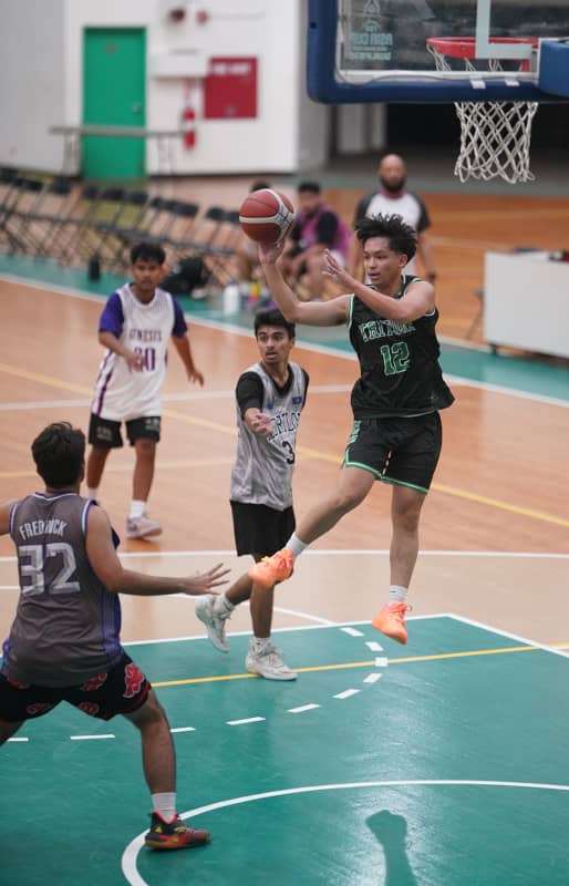 Mens Basketball Game Trition shoots