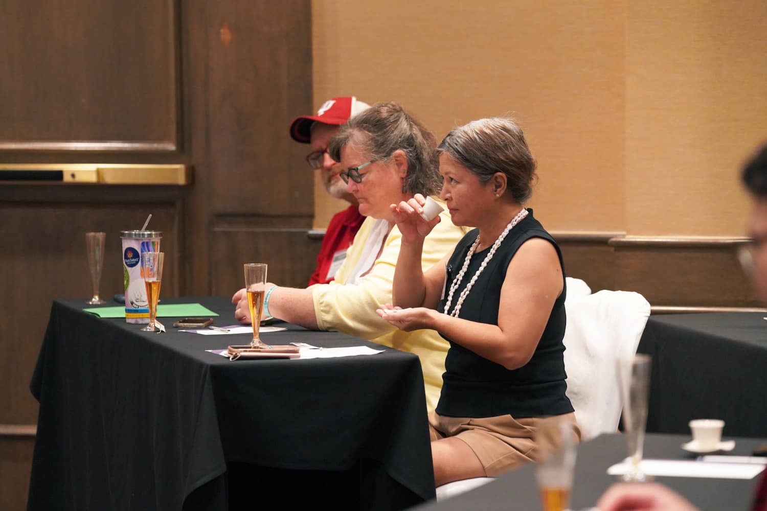Sharon Bidaure in a special tea-tasting presentation
