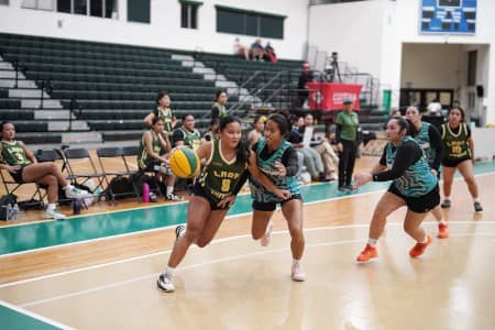 Isabella Uncangco drives past the defense