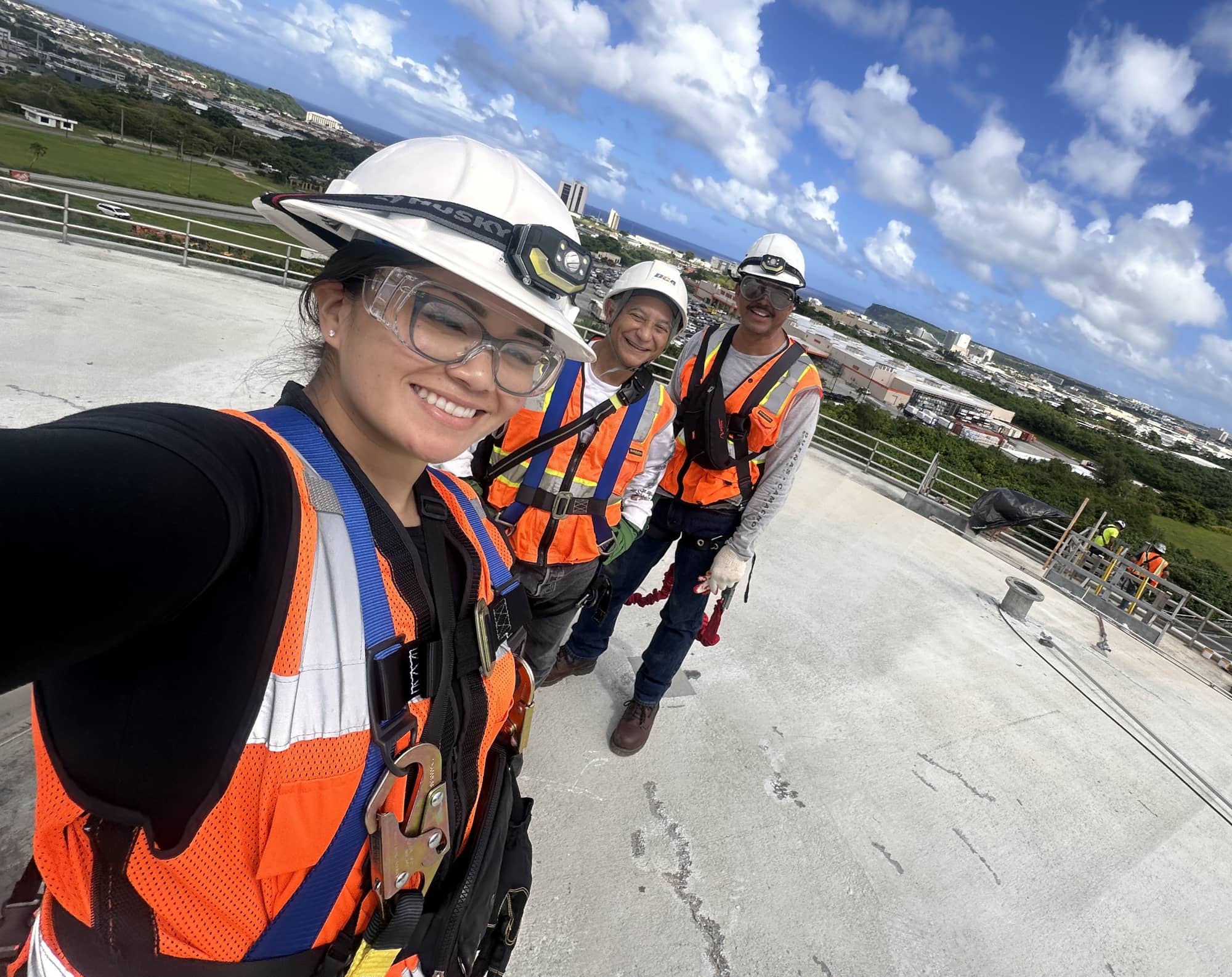 Kayleena Blas Diaz visits project site with 2 others