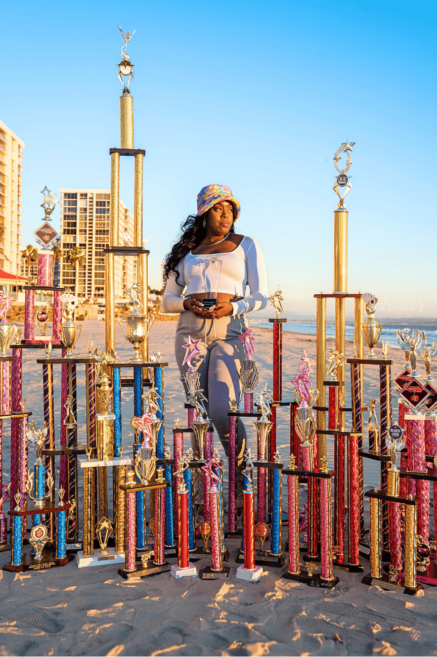 Brionna June with trophies