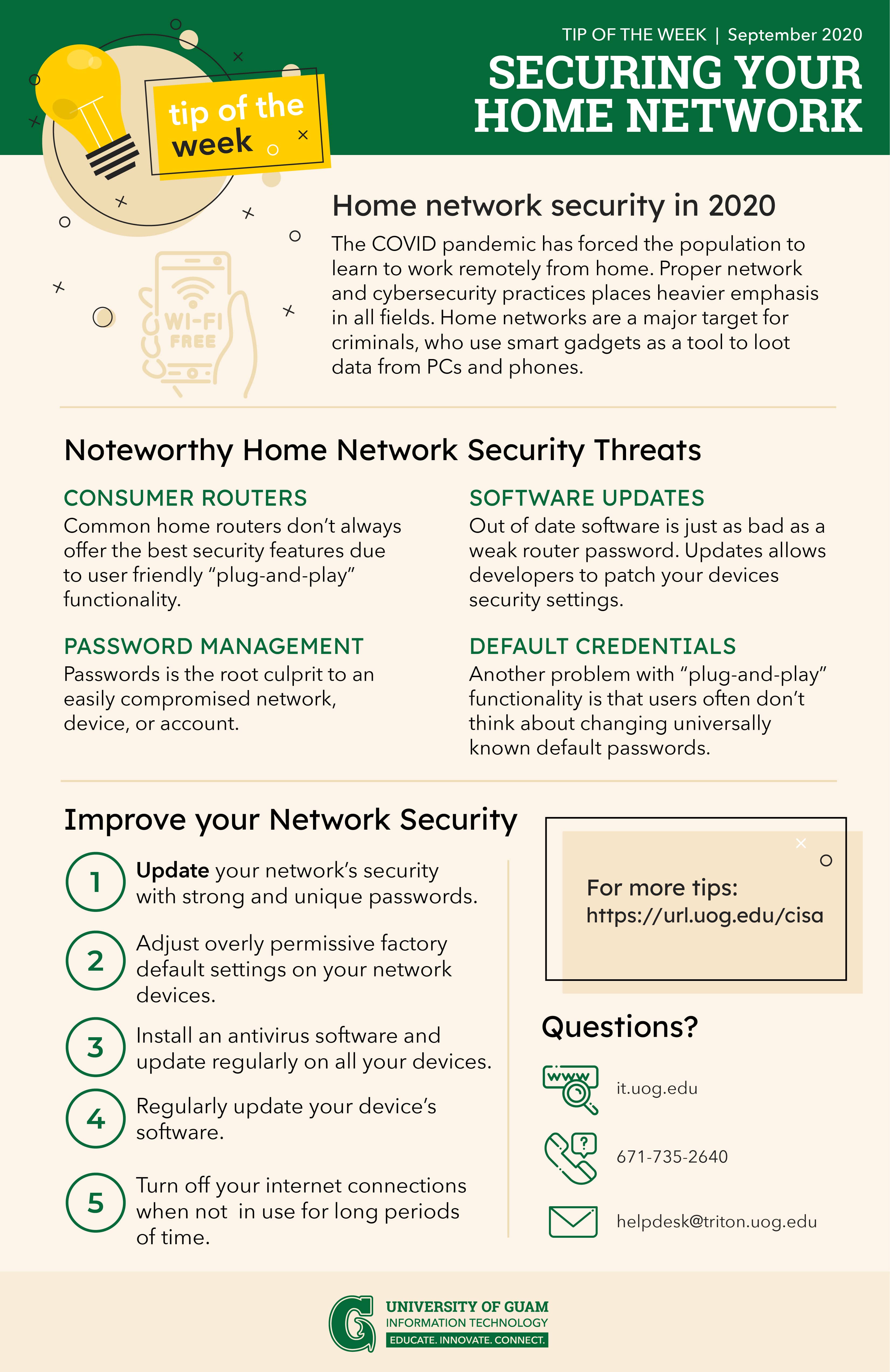 Inforgraph about Securing Home Network