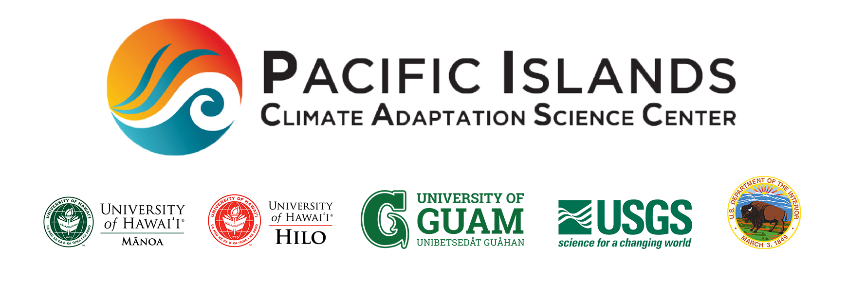 PI-CASC logo with affiliated universities, USGS and USDOI