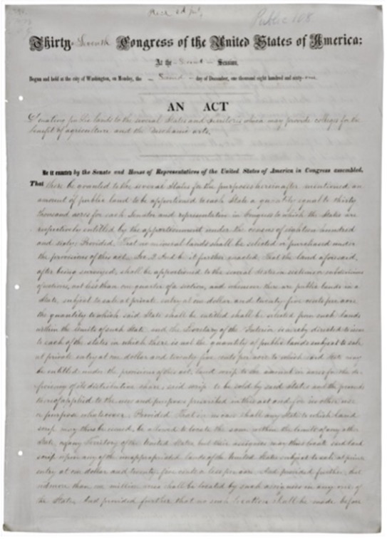 Image of Morrill Act of 1862