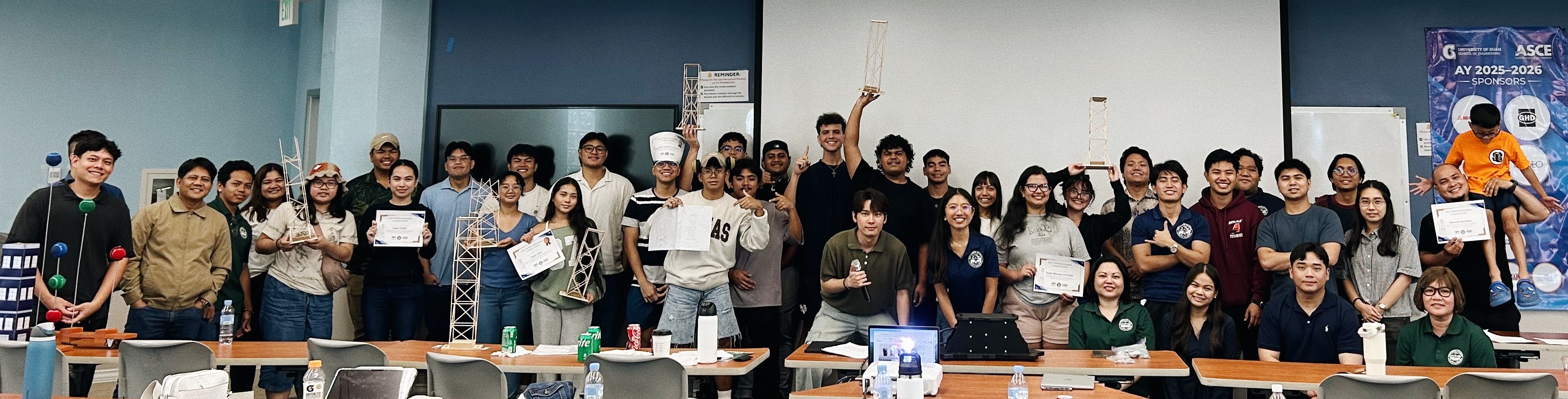 Group photo at the Third Annual Tower Building Competition.