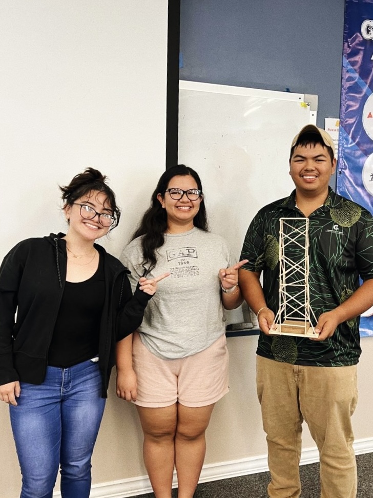 Figure 2f Team Women in STEM (From left to right: Amber Pangelinan, Isabella Palomo, Ivan Rosell; Not pictured: Celynn Lacsina)